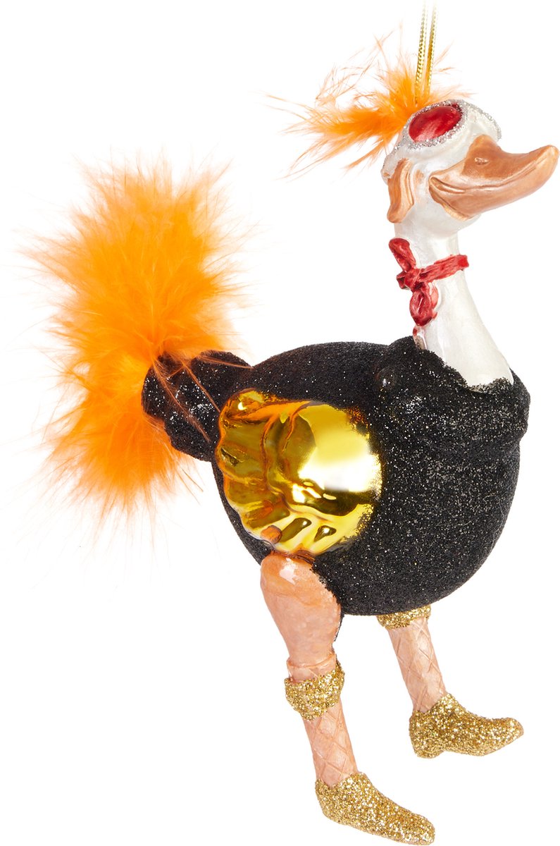 Brubaker Struisvogel - Handgeschilderde Glazen Kerstbal - Handgeblazen Kerstversiering - Grappige Kersthanger - Kerstboom Decoratie - 14cm