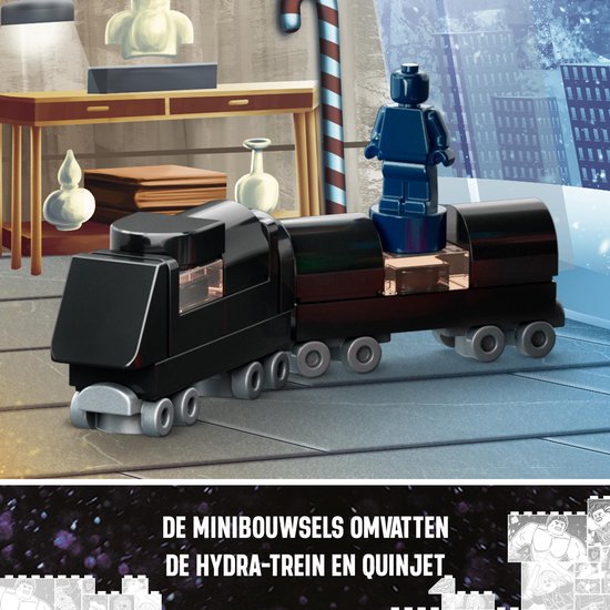 LEGO Marvel Avengers Hydra trein met blauw figuur erop.