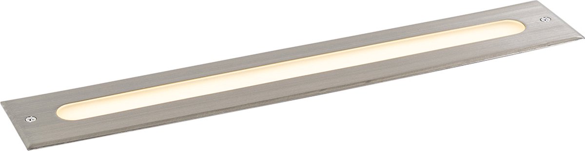 QAZQA eline - Moderne LED Grondspot - 1 lichts - L 50 cm - Staal - Buitenverlichting