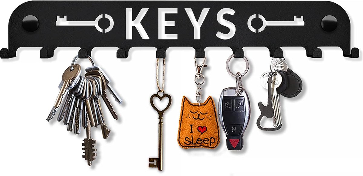 Porte-clés, porte-clés mural moderne, 6 crochets, organiseur de clés  autocollant, clé