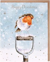 Wrendale Christmas Cards Notepack - 8 pièces - 'A Little Red Robin' Robin Christmas Card Pack