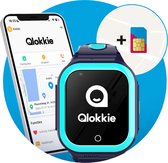 Qlokkie Kiddo GO - GPS Horloge kind 4G - GPS Tracker - Videobellen - Veiligheidsgebied instellen - SOS Alarmfuncties - Smartwatch kinderen - Inclusief simkaart en mobiele app - Blauw