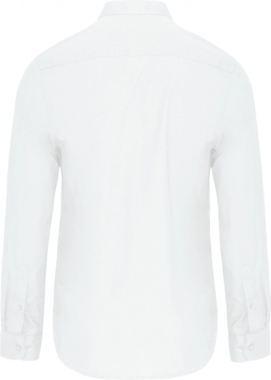 Luxe Overhemd/Blouse met Mao kraag merk Kariban maat S Wit