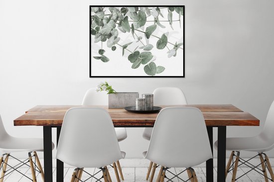 Cadre photo avec affiche - Eucalyptus - Feuilles - Nature - Vert - 80x60 cm - Cadre pour affiche