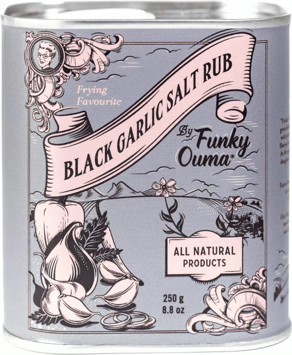 Black Garlic Salt Rub Tin 250gr