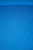 Double gauze tetrakatoen uni konings blauw 1 meter - modestoffen voor naaien - stoffen