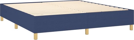 vidaXL Sommier tapissier bleu avec matelas Tissu 180x200 cm