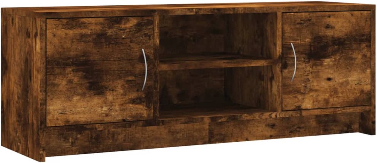 vidaXL - Tv-meubel - 102x30x37,5 - cm - bewerkt - hout - gerookt - eikenkleurig
