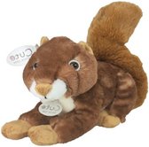 Inware pluche eekhoorn knuffeldier - rood/bruin - zittend - 25 cm - Dieren knuffels