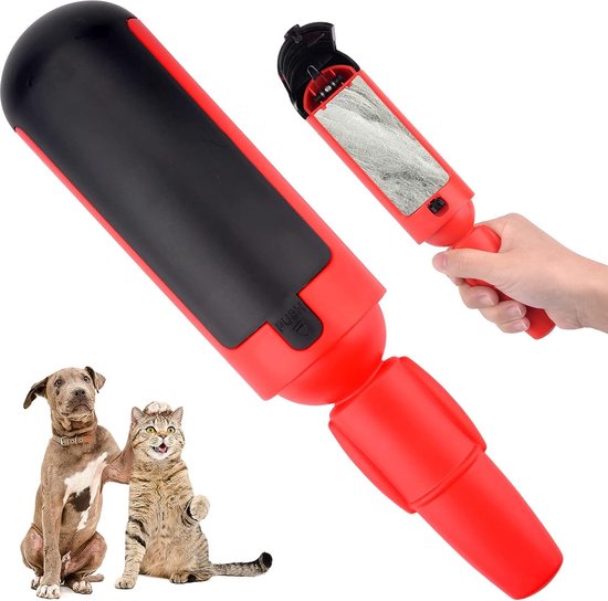 Foto: Huisdier haarroller huisdier haar verwijderen premium kleefroller pluizen roller kattenhaar hondenhaar pet hair remover dierenhaar rood zwart