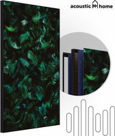 Akoestische panelen - Geluidsisolatie - Akoestische wandpanelen - Akoestisch schilderij AcousticPro® - paneel met groene planten - design 383 - basic - 80x120 - Wit- Wanddecoratie - woonkamer - geluidsdemper - studio schuim