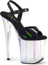 Pleaser - FLAMINGO-809HT Sandaal met enkelband, Paaldans schoenen - US 7 - 37 Shoes - Zwart