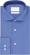 Michaelis Uni Royal Blue Oxford katoenen overhemd-boordmaat: 43 Pasvorm:Getailleerd Michaelis Overhemden