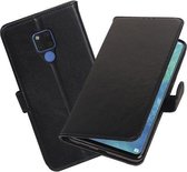 Echt Lederen Hoesje Wallet Case voor Huawei Mate 20X Zwart