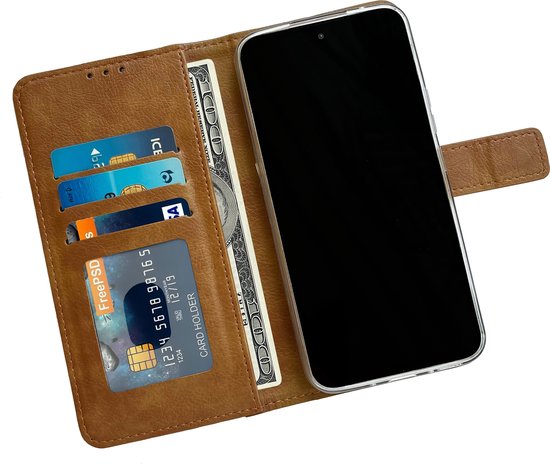 Étui Casemania pour Apple iPhone 15 Marron - Étui portefeuille - Porte-cartes et languette magnétique