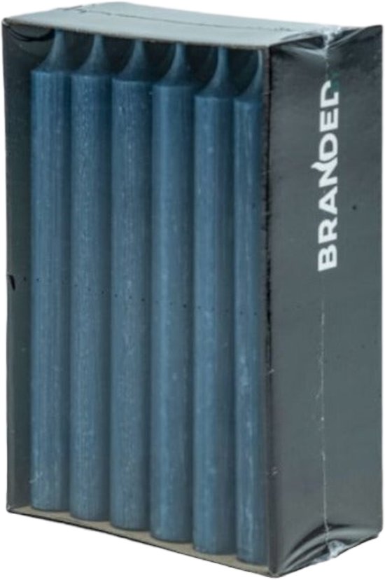 Branded By Dinerkaarsen 19.5 cm - 18 Stuks - Donkerblauw - Tafelkaarsen voor Kandelaar