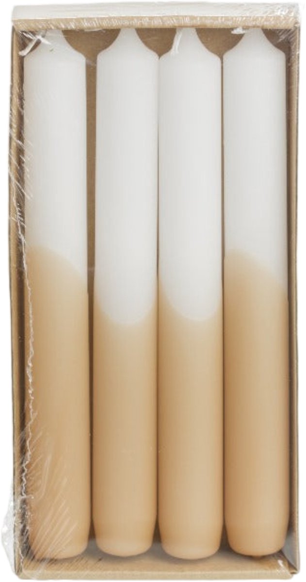 Luxe Dinerkaarsen Half Dipped - Rustik Lys - Tafelkaarsen - Apricot Wit - Set Van 4 Kaarsen - 2,15 x 19 cm — cadeau in Wonen & Interieur - foto 7