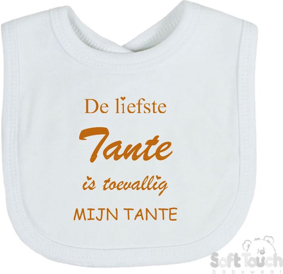 Goedkoopste Soft Touch Slabber De liefste tante is toevallig mijn tante Unisex Katoen Wit/tan Maat 33x22 Cm