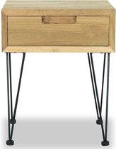 Table de chevet coloniale The Living Store - Teck - 40 x 30 x 50 cm - Avec tiroir