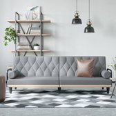 The Living Store Slaapbank - Lichtgrijs - 205 x 89 x 70 cm - Verstelbare Rugleuning