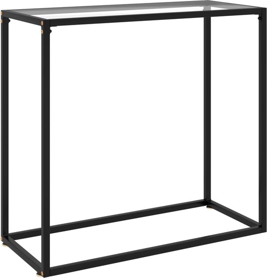 The Living Store Wandtafel Modern - Gehard glas - 80 x 35 x 75 cm - Transparant