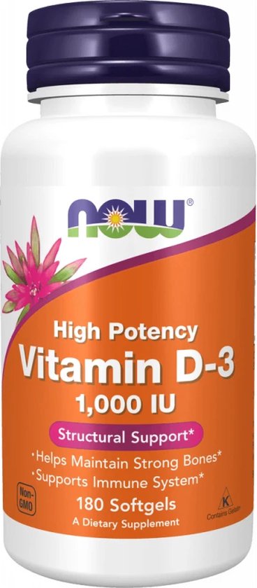 Foto: Now foods vitamin d3 1000iu 180 softgels