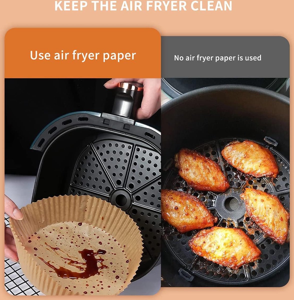 Airfryer Papier de cuisson résistant à l'huile et absorbant l