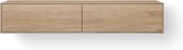 Looox Wood collection Wood wastafelonderbouwkast m. 2 laden 120x30x46cm eiken - old grey