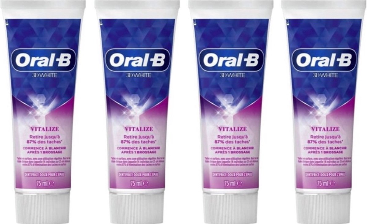 Oral-B Tandpasta Voordeelverpakking - 3D White Vitalize - 4 x 75 ml - Oral B