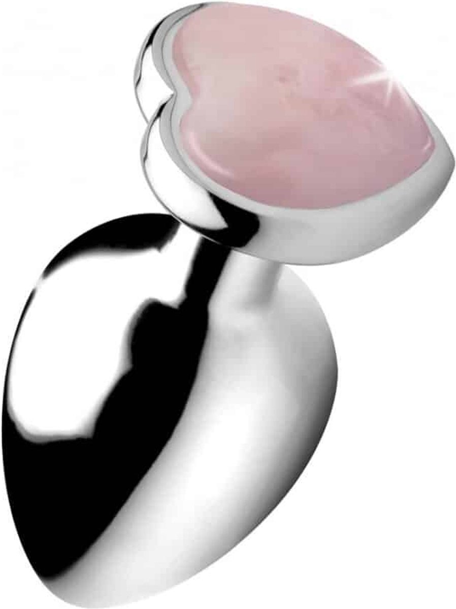 Goedkoopste XR Brands Rose Quartz Heart - Butt Plug - Large pink