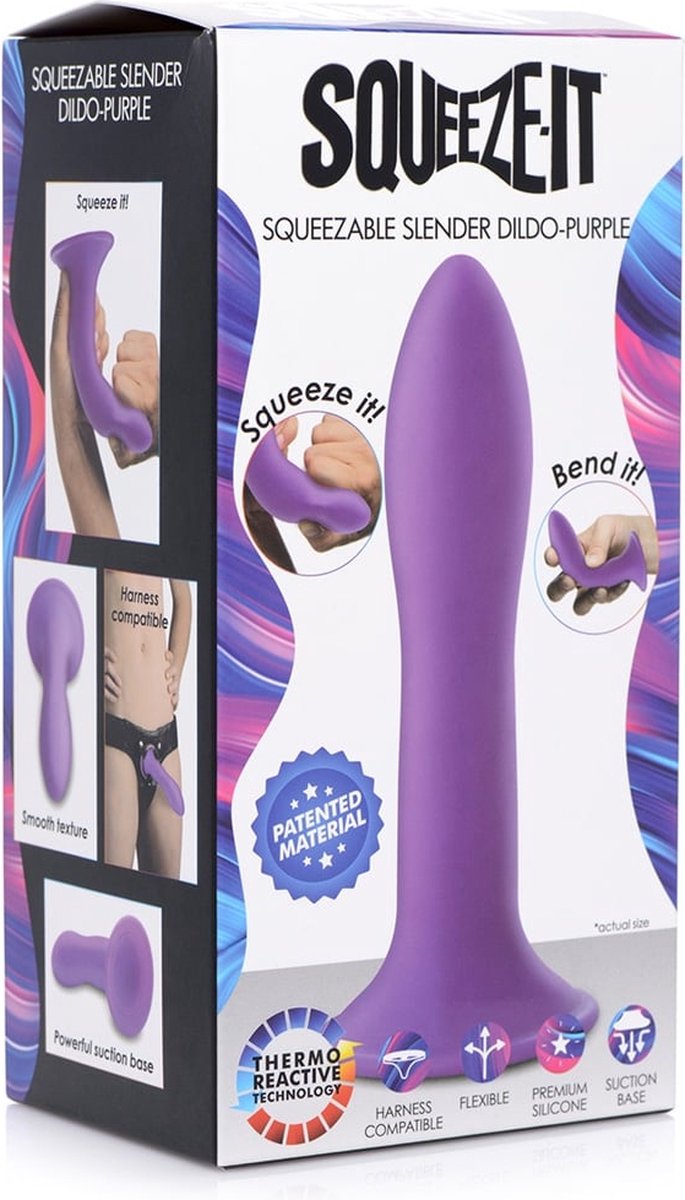 Goedkoopste Squeeze-It Siliconen Dildo - Paars
