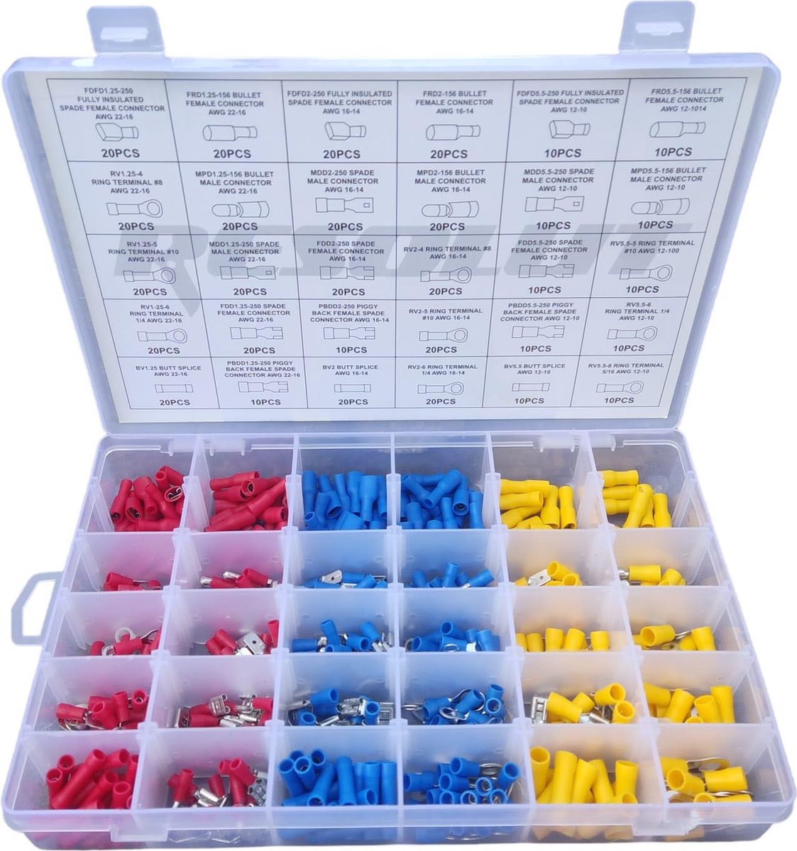 Uitgebreid kabelschoenen assortiment 480-delig