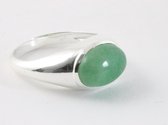 Zilveren ring met jade - maat 21