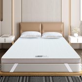 matras topper 140x200cm, 5cm oplegger met afneembare en wasbare overtrek, ademende en comfortabele matrasbeschermer voor boxspringbed en oncomfortabele bedden