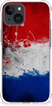 Telefoon Hoesje Geschikt voor iPhone 15 Plus Leuk Hoesje met transparante rand Nederlandse Vlag