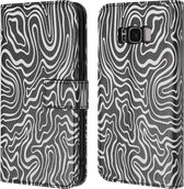 iMoshion Hoesje Geschikt voor Samsung Galaxy S8 Hoesje Met Pasjeshouder - iMoshion Design Bookcase smartphone - Meerkleurig / Black And White