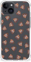 Doorzichtige Silicone Hoesje geschikt voor Geschikt voor iPhone 15 Poep Emojis