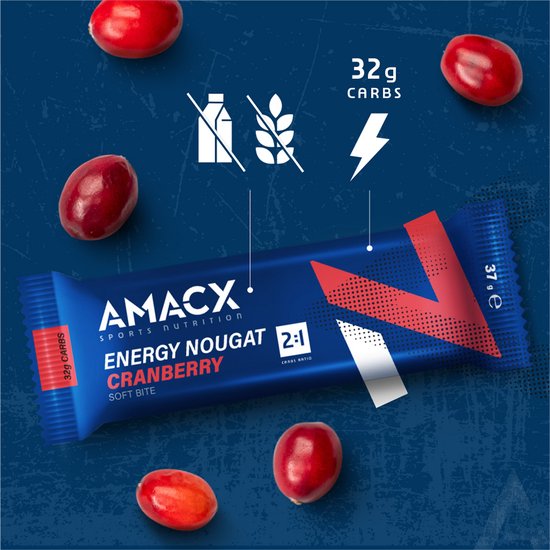 Amacx Energy Nougat - Energiereep - Fudge - Cranberry - 12 pack — afbeelding 4