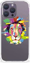 GSM Hoesje Geschikt voor iPhone 15 Pro Max Leuk TPU Back Cover met transparante rand Lion Color
