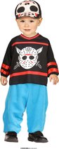 Guirca - Horror Films Kostuum - Lil Jason IJshockey Fan Kind Kostuum - Blauw, Zwart - 1 - 2 jaar - Halloween - Verkleedkleding