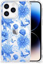 Case voor Geschikt voor iPhone 14 Pro Flowers Blue