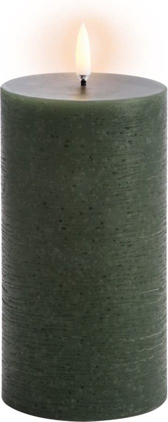 Uyuni led-kaars Rustic 7,8 x 15cm olive green
