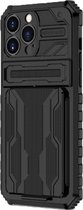 Hoesje geschikt voor Samsung Galaxy S21 Plus - Backcover - Rugged Armor - Kickstand - Extra valbescherming - TPU - Zwart