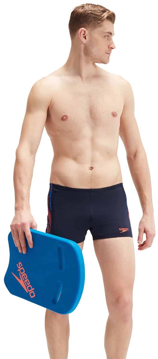 Speedo Mens Tech Panel Aquashort True Navy/Volcanic Orange/True Cobalt — afbeelding 3