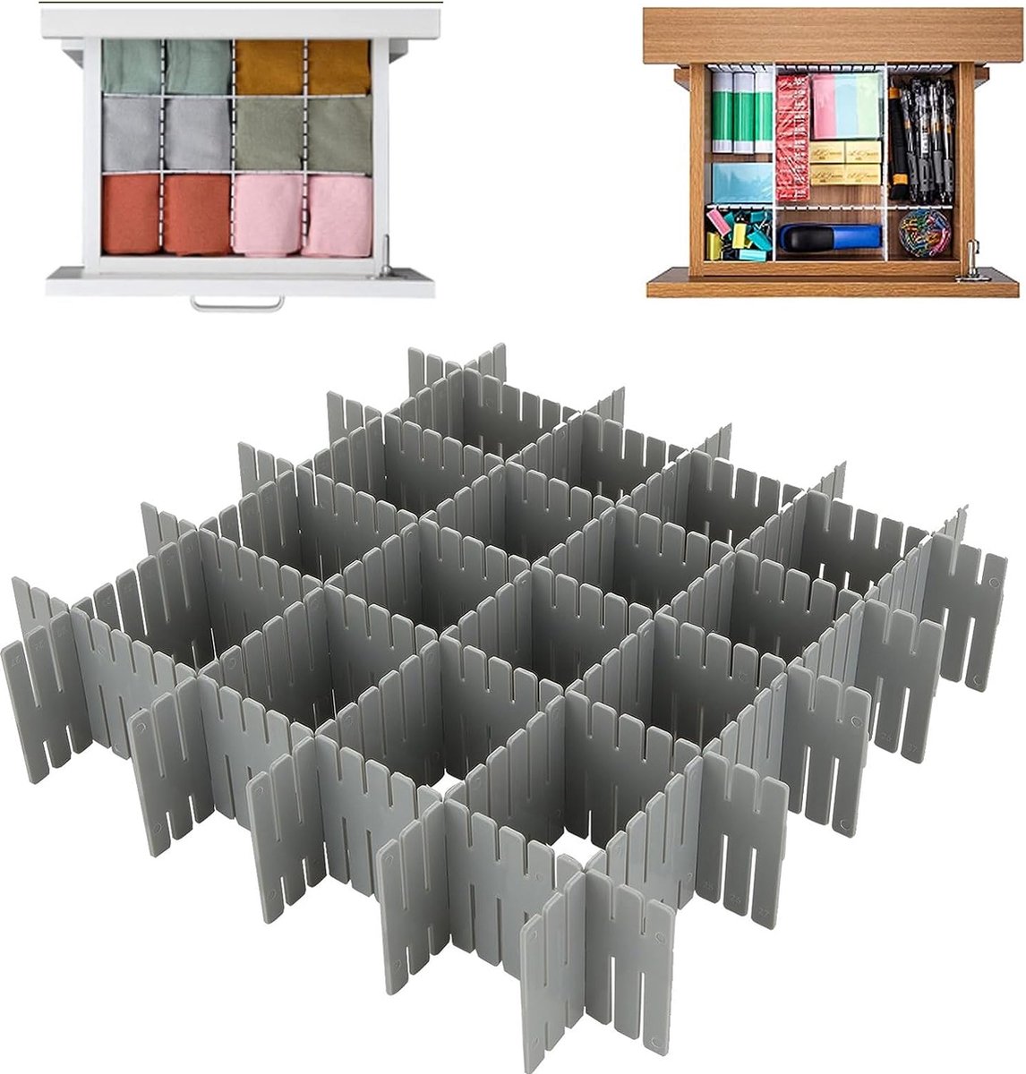 Joyoldelf 2 stuks opbergdozen voor sokken en ondergoed, 24 cellen opvouwbare doz Joyoldelf 2 stuks opbergdozen voor sokken en ondergoed, 24 cellen opvouwbare doz