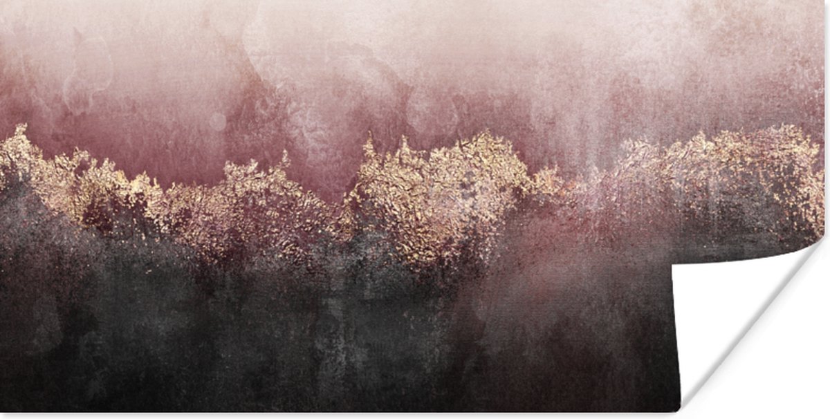 Poster Glitter - Goud - Abstract - 150x75 cm