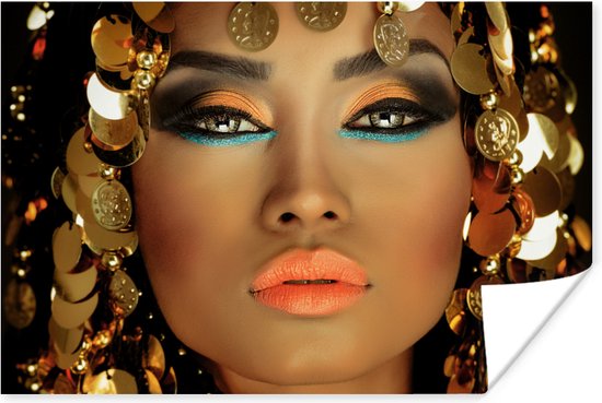 Poster Vrouw - Cleopatra - Goud - Sieraden - Make up - Luxe