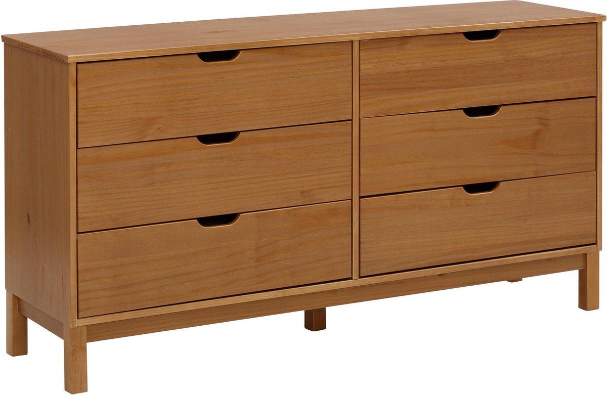 Notio Living Post - Ladekast met 6 laden (75 x 150 x 39 cm) Natuur