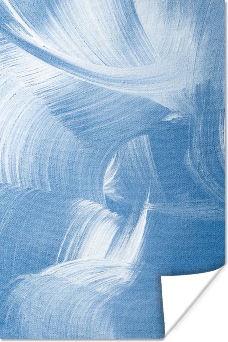 Poster Acrylverf - Blauw - Design - 60x90 cm