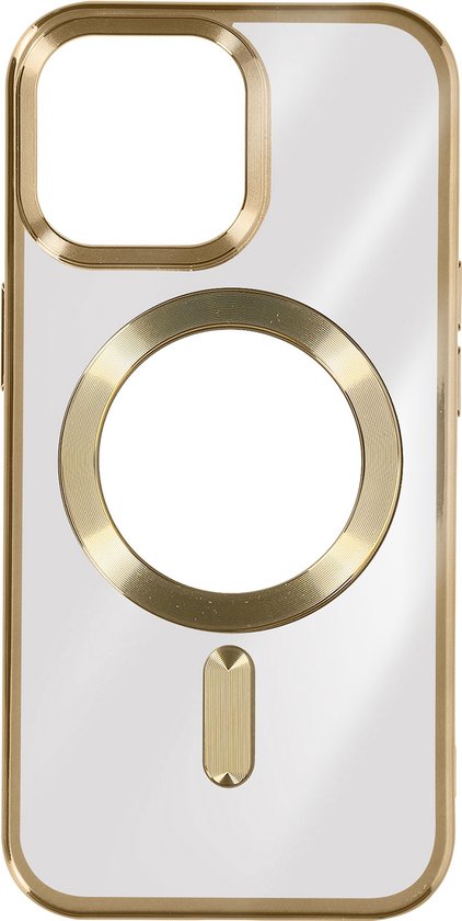 Coque MagSafe iPhone 15 Pro Max Silicone Chromé, Serie ChroCam - Or -  Français